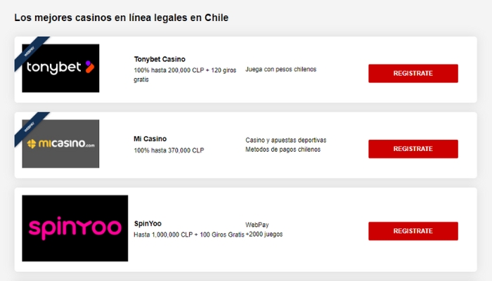 Elige un casino online legal en Chile